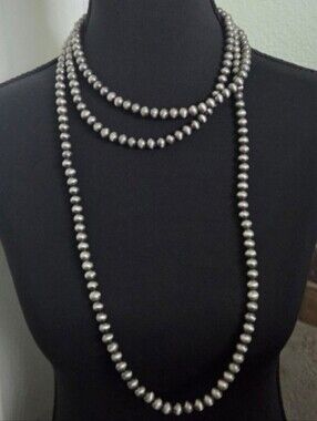 60 Inch Faux Navajo Pearl Necklace Western Boho Rodeo Cowgirl Concert Gift